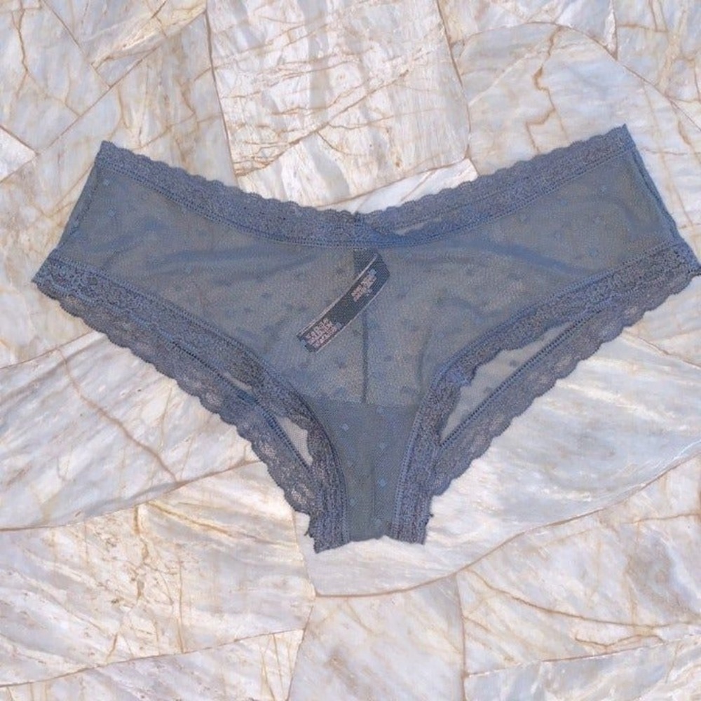 XS VS VERY SEXY Cheeky Panty  Silky Lace Mesh Polka Dot